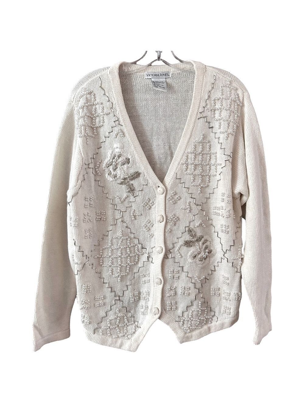 Vintage Victoria Jones Hand Beaded Cardigan
